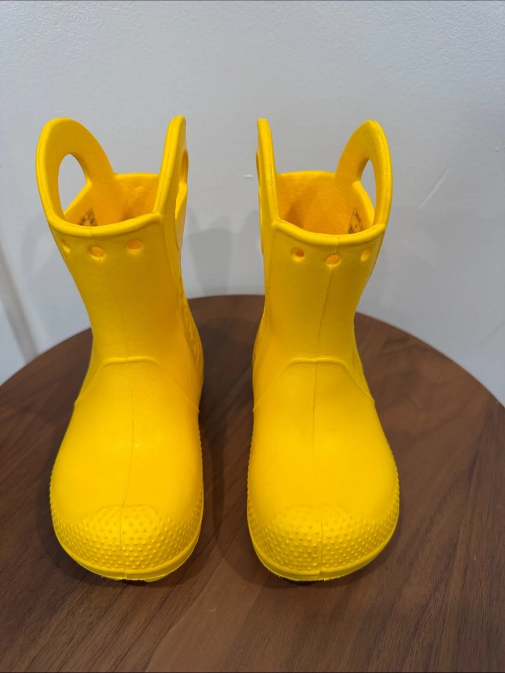 CROCS Kids' Bright Yellow Waterproof Handle Rain Boots
